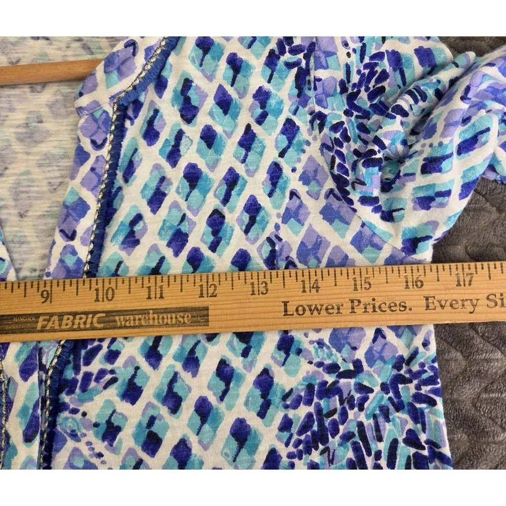 Lilly Pulitzer Joy Tunic Dress Size XS Blue White Pineapple Beach Resort Coastal